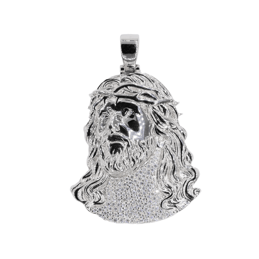 925 Silver Jesus Iced Out Chest VVS Moissanite Diamond Pendant